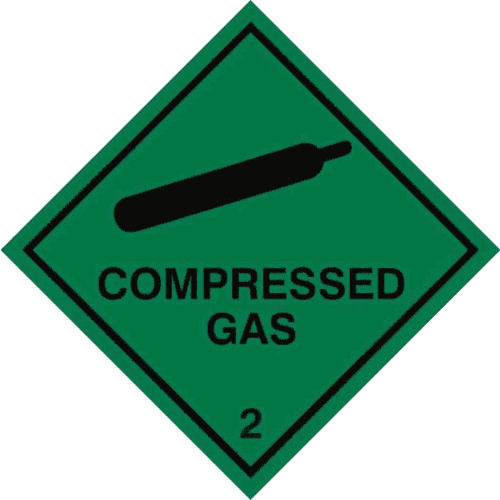 Compressed Gas Label 100x100mm Sticker