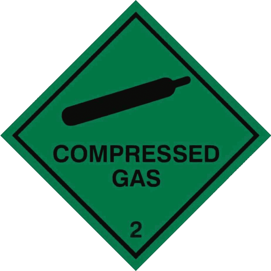 Compressed Gas Label 100x100mm Sticker