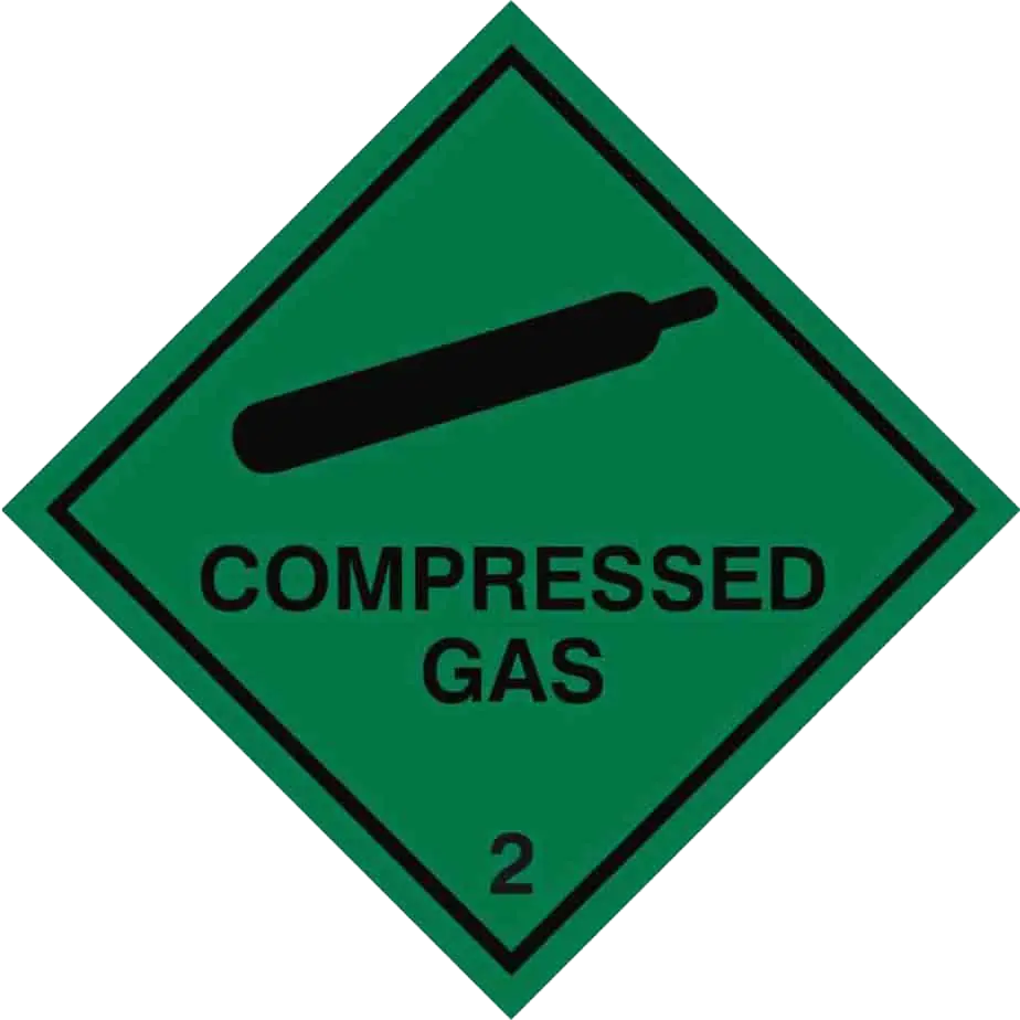 Compressed Gas Label 100x100mm Sticker